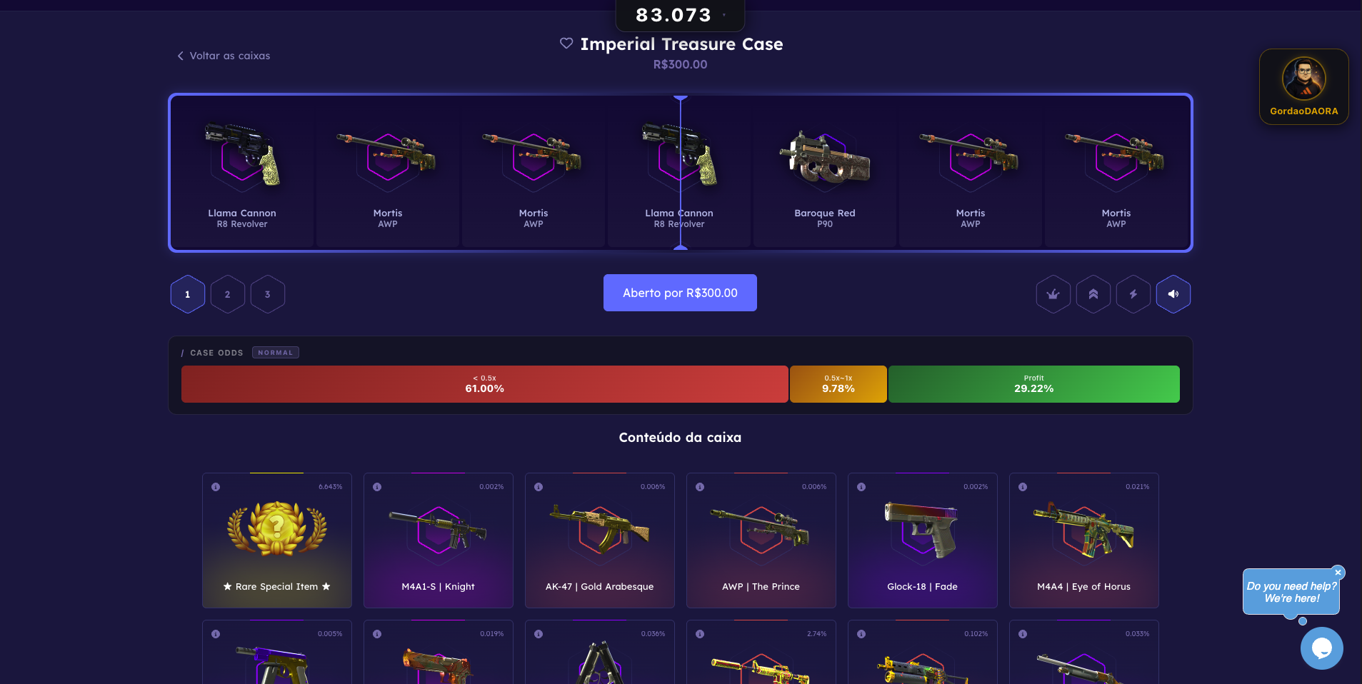 Case odds modo normal