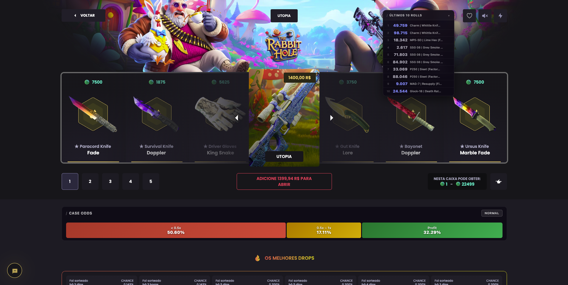 Case odds modo Joker KeyDrop