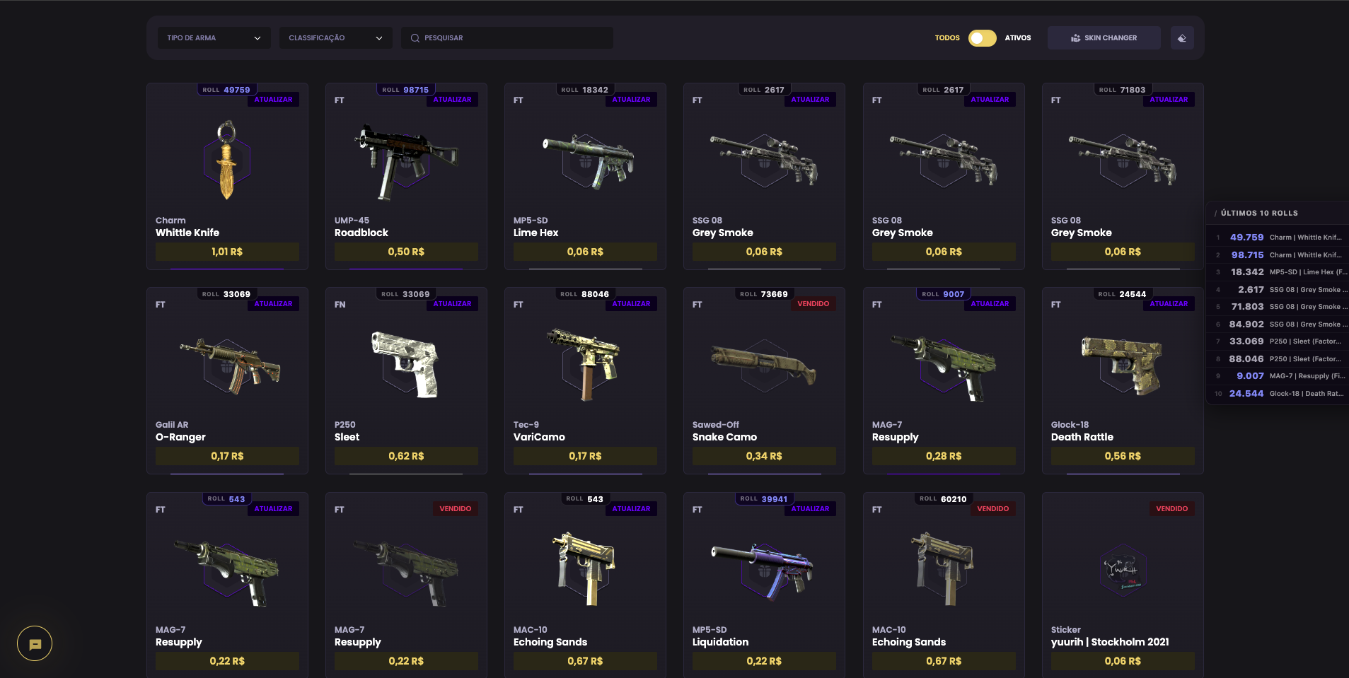 Badge Provably Fair no inventário KeyDrop